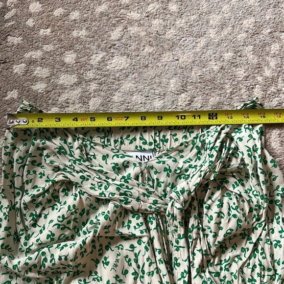 GANNI DITSY PRINT GREEN FLORAL MIDI SKIRT - Picture 12 of 14
